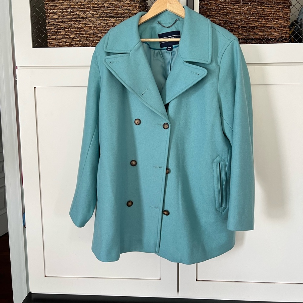 Lands End Luxe wool double breasted pea coat 18W